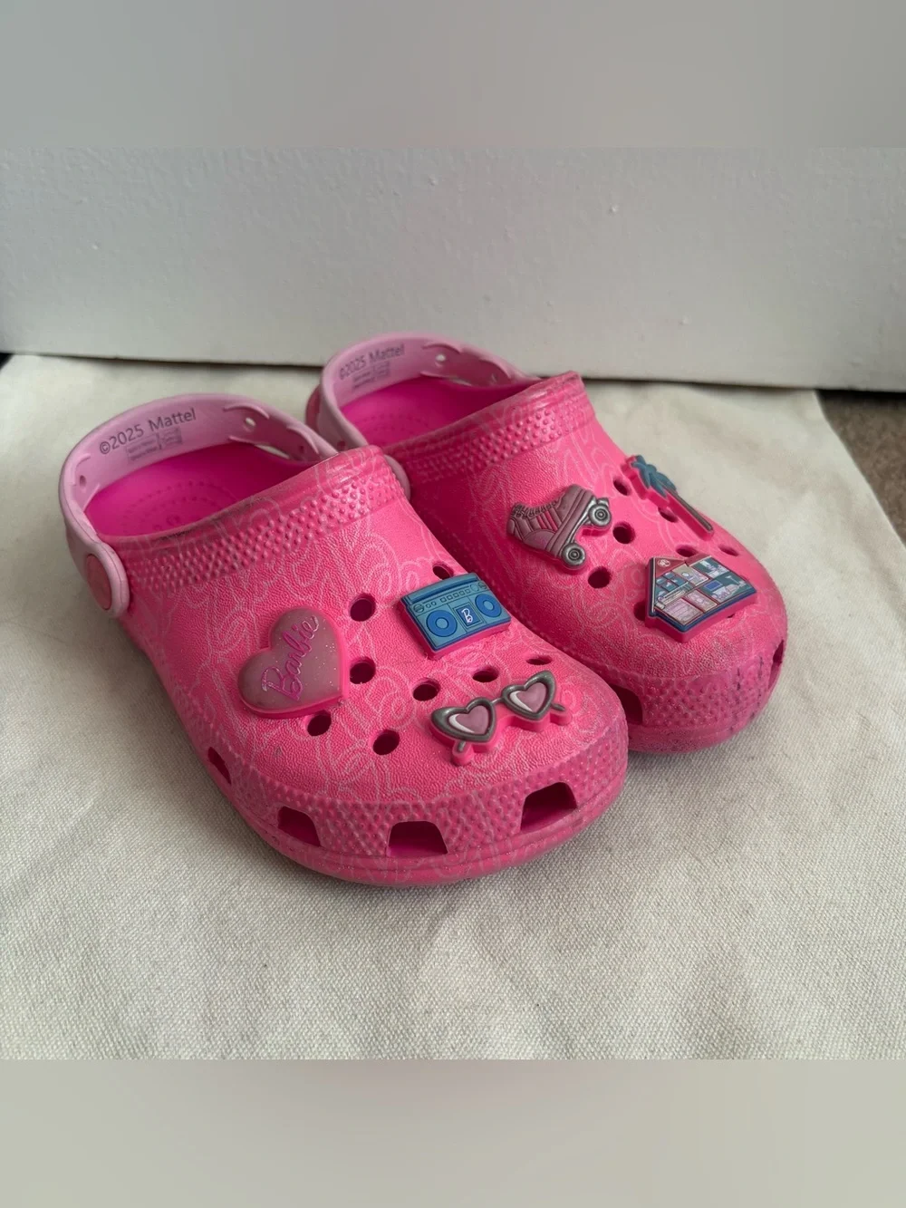 Crocs Classic Barbie Pink Clog Sandals Unisex Kids Slip On US 12